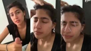 Cum on her cute face Indian MMS