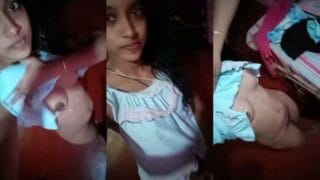 Cute Desi teen student girl showing her small tits Indian MMS
