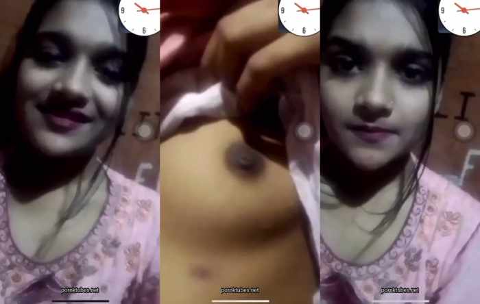 Cute girl showing boob Indian MMS