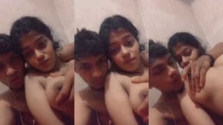 Small Boobs Pressing by her BF Indian MMS